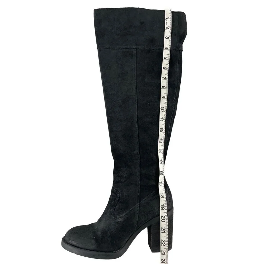 Born Womens Kathleen Over the Knee Suede Distressed Leather Boots Size 9.5M $245